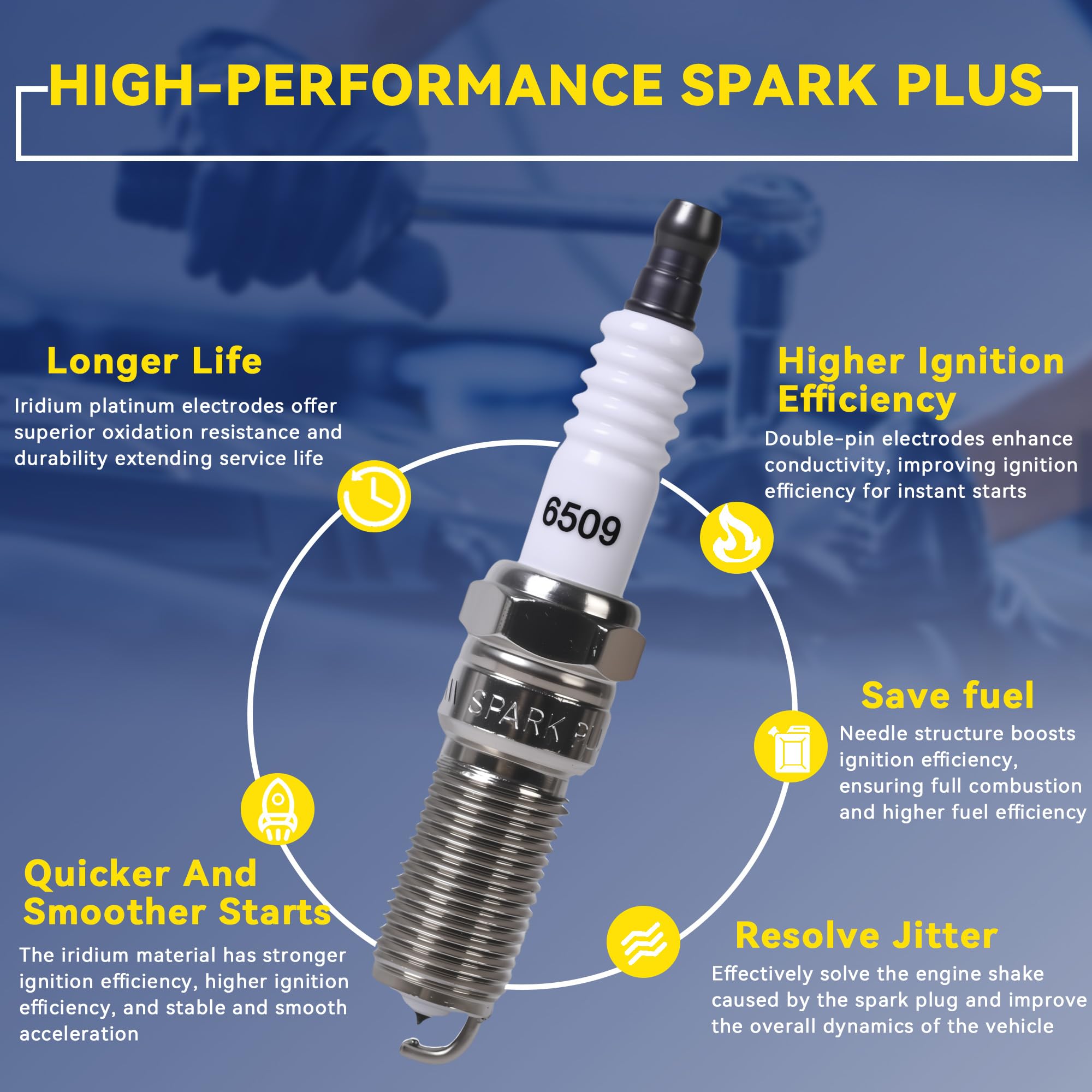 AMICAREP ignition performance close-up highlighting strong sparks.
