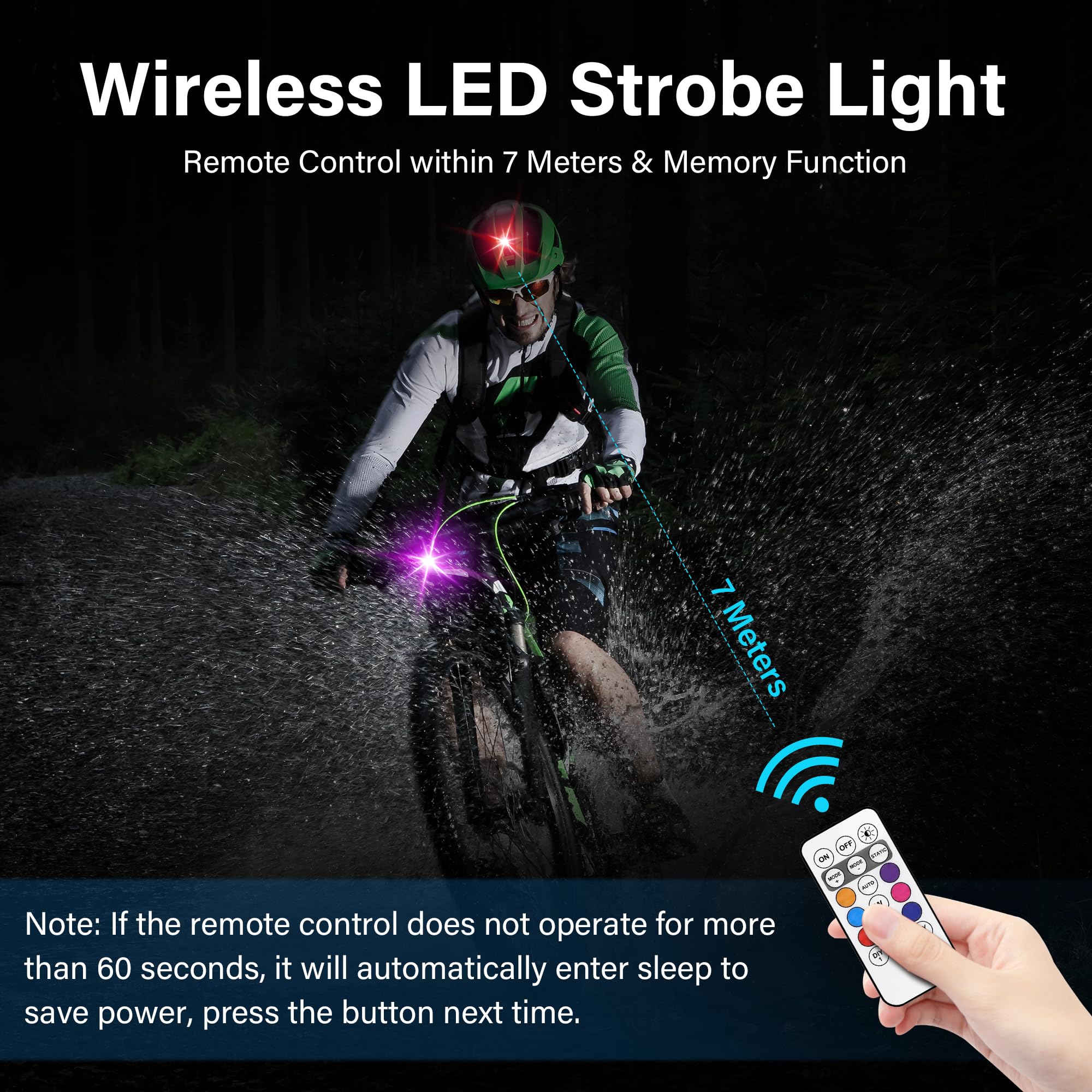 Amiline remote-memory LED strobe remembers last color and mode