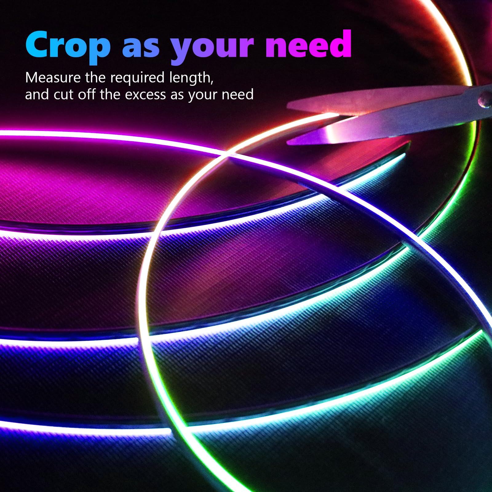 AMKI smart app control lets you explore sixteen million colors for mood lighting.