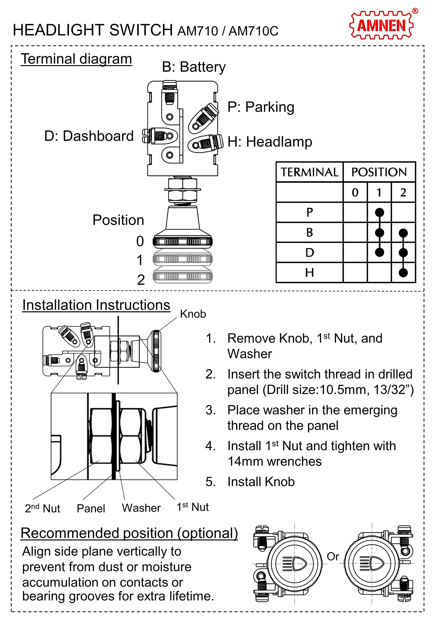 AMNEN AM-710C supports 12V and 24V electrical systems for versatile vehicles