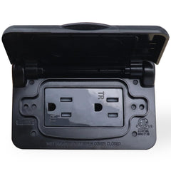 AMOMD Weatherproof RV Outlet 15A/20A provides outdoor power for camping setups.
