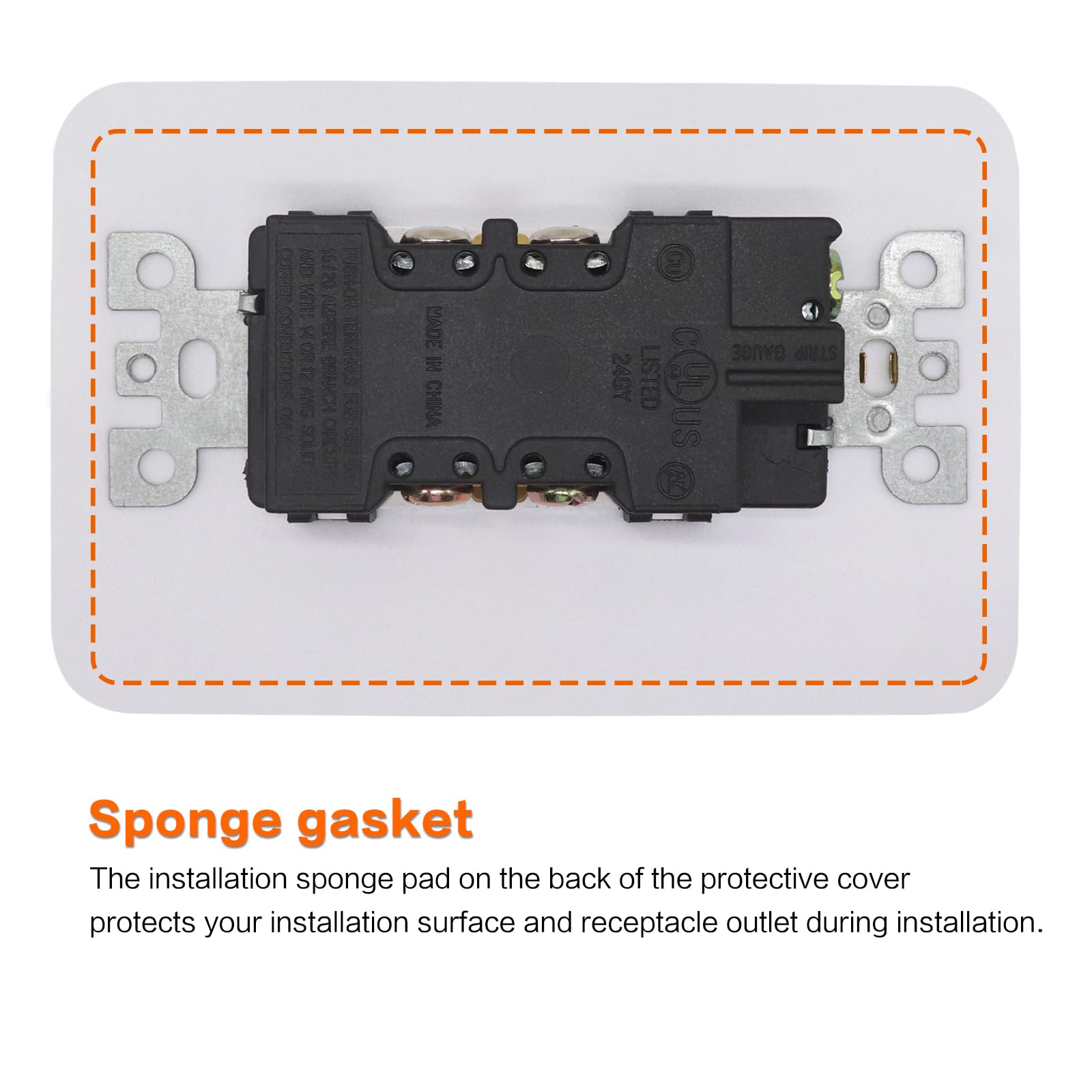AMOMD Weatherproof RV outlet back sponge pad for protected installation surface.