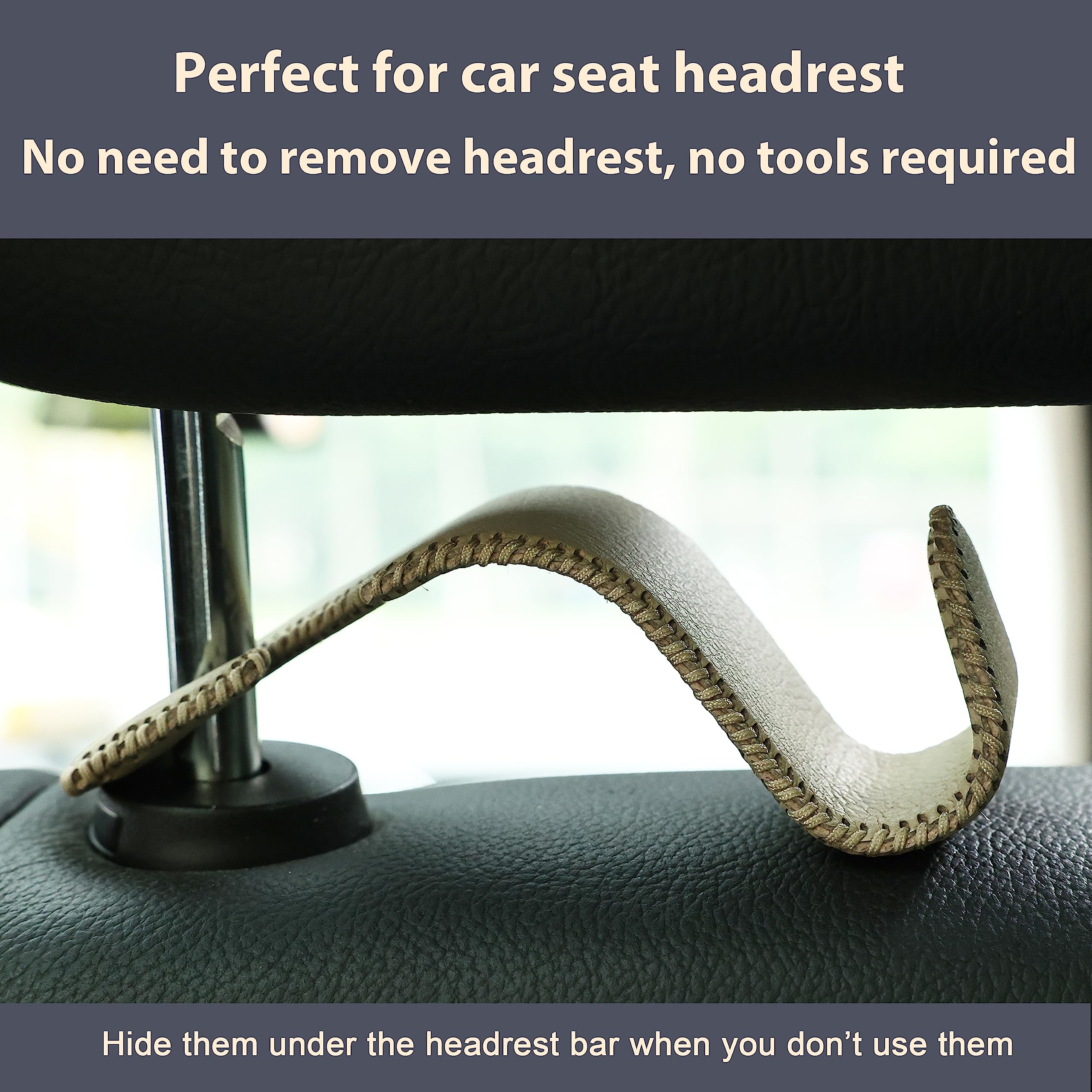 Amooca headrest hook supports up to 55 lb per hook for durable storage solutions.