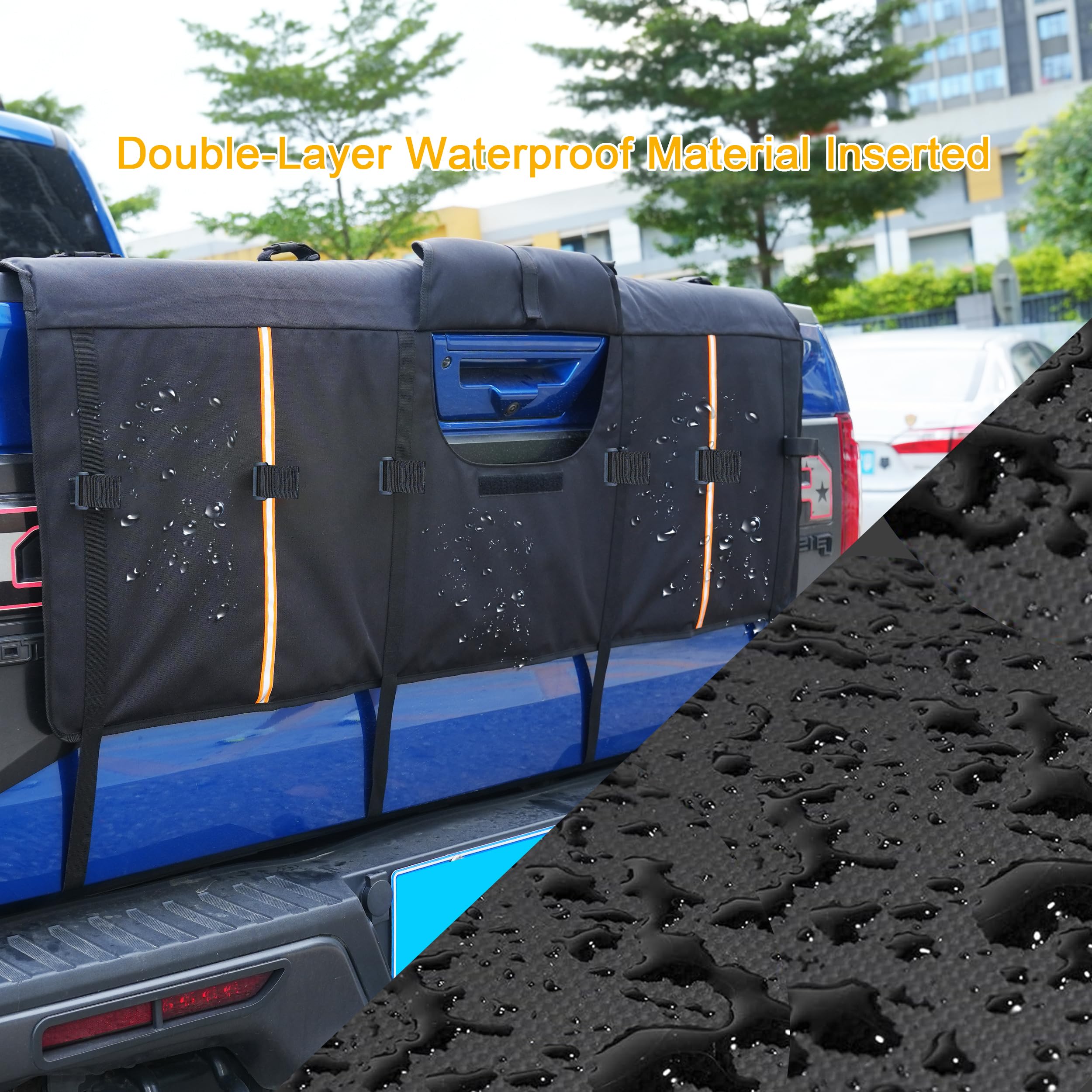Amooca 600D Oxford padding stays cushioned and waterproof against road spray.