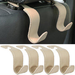 Amooca car seat headrest hook front view with metal core for sturdy hanging of purses and bags.