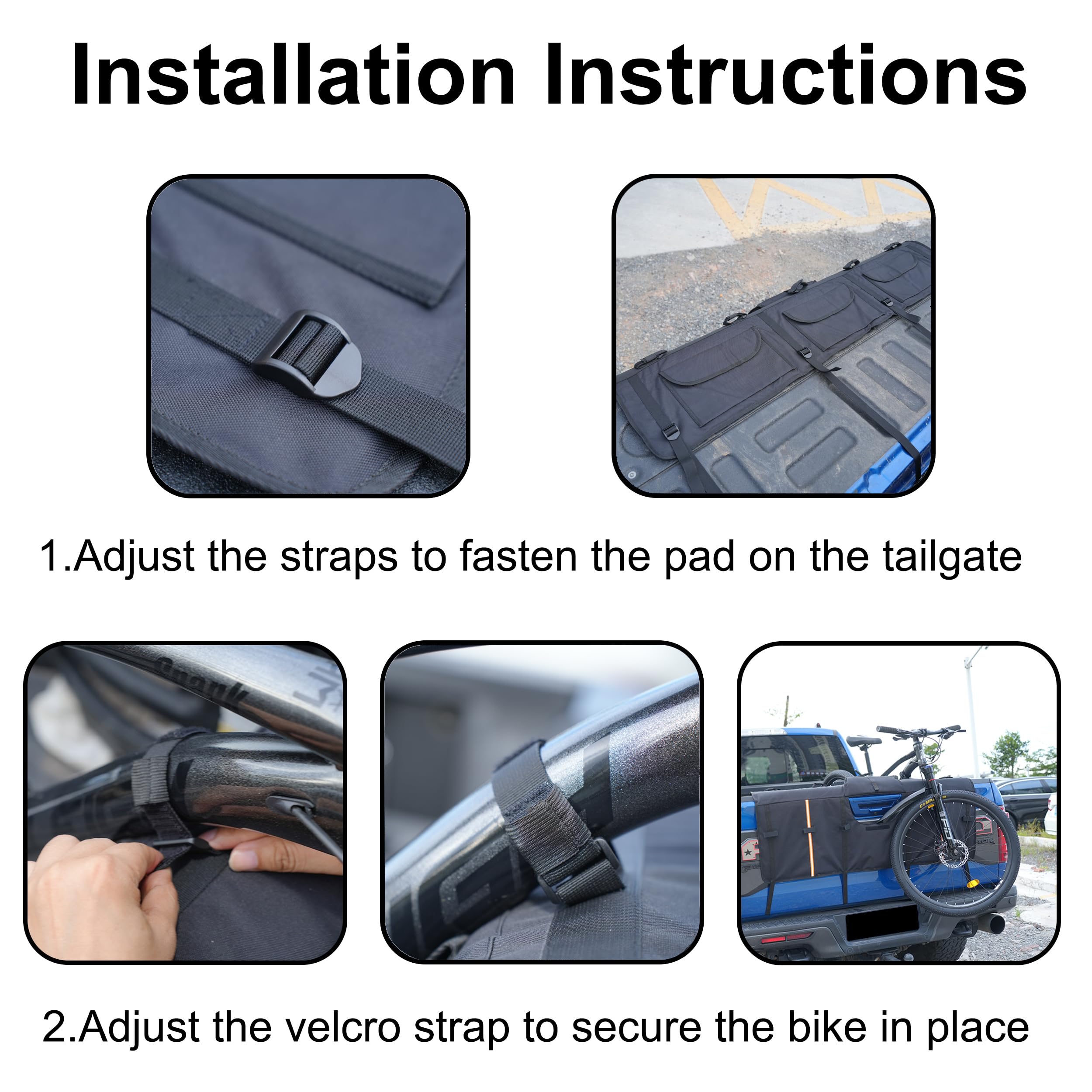 Amooca center flip cover keeps tailgate latch accessible without obstructing the camera.