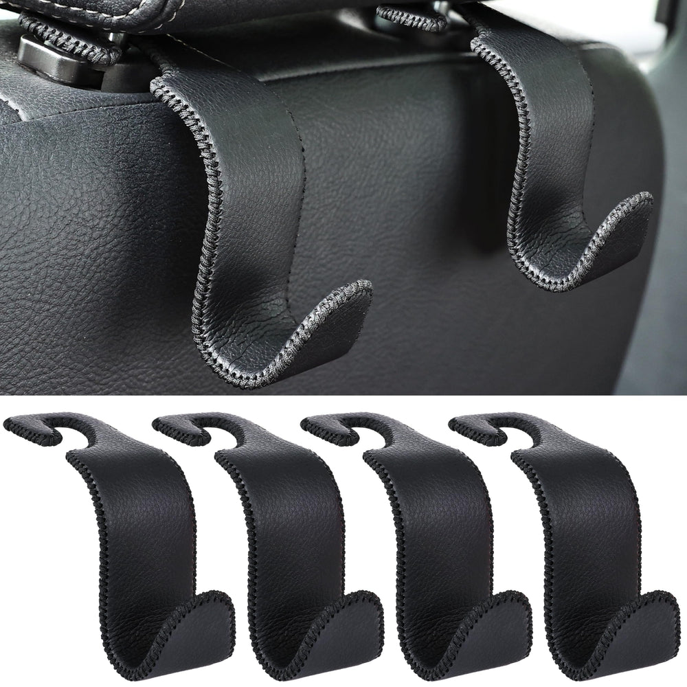 Amooca headrest hook front view shows easy-access storage for purse and groceries.