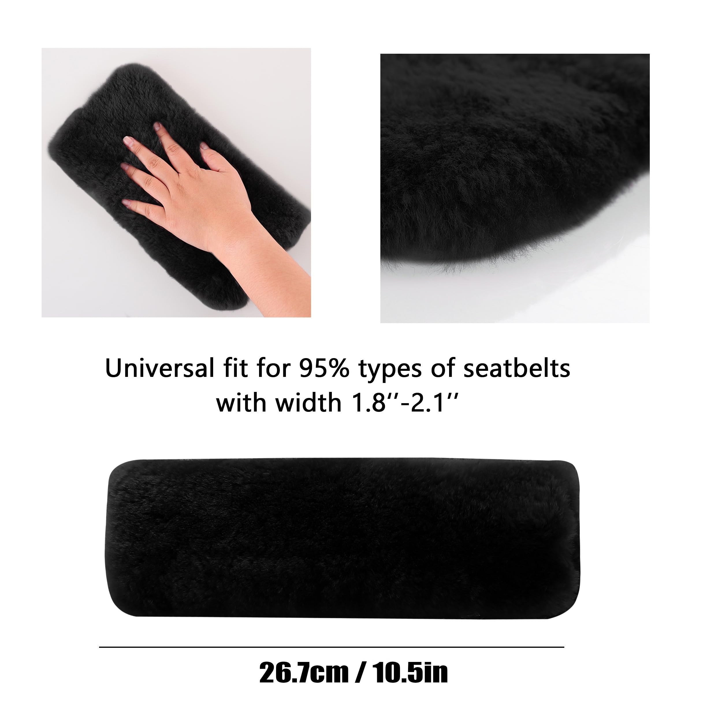 Amooca seatbelt cover universal-fit on strap showing versatile protection