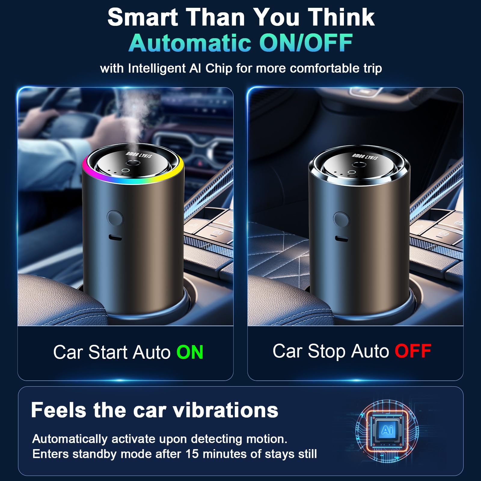 Amor Lyris five spray modes allow customizable fragrance intensity for any ride