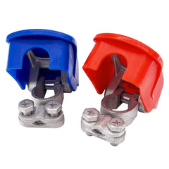 Ampper brass top-post red cover closeup for easy identification and safe handling.