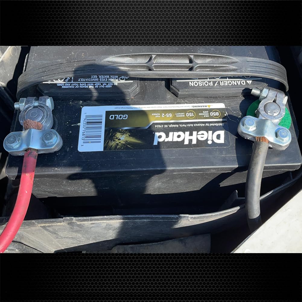 Close-up of Ampper top-post terminal installation demonstrating easy fit