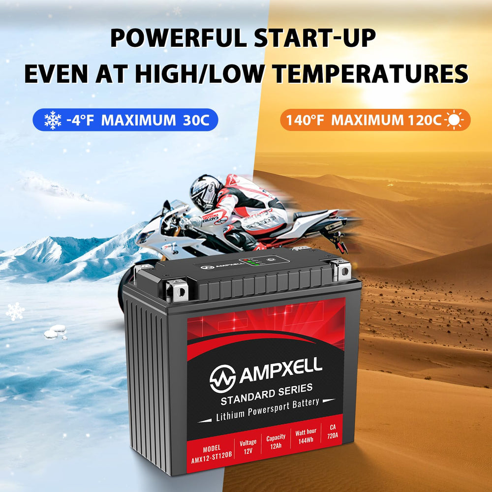 AMPXELL YTX20L-BS lightweight compact design saves space in compact vehicles.