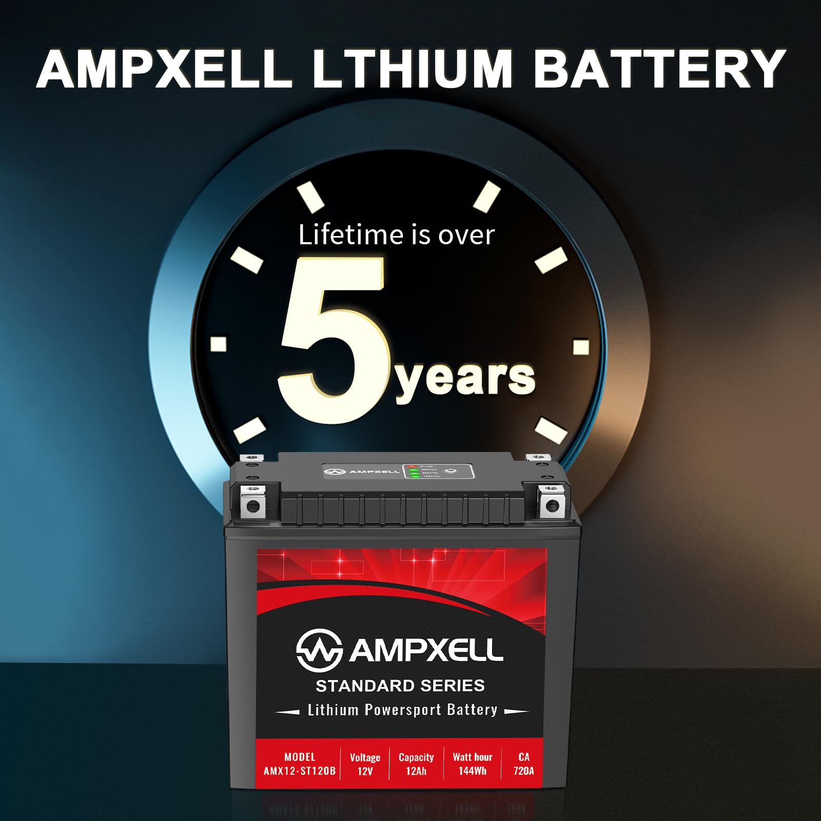 AMPXELL YTX20L-BS quad-terminal design enables flexible connections across vehicles.