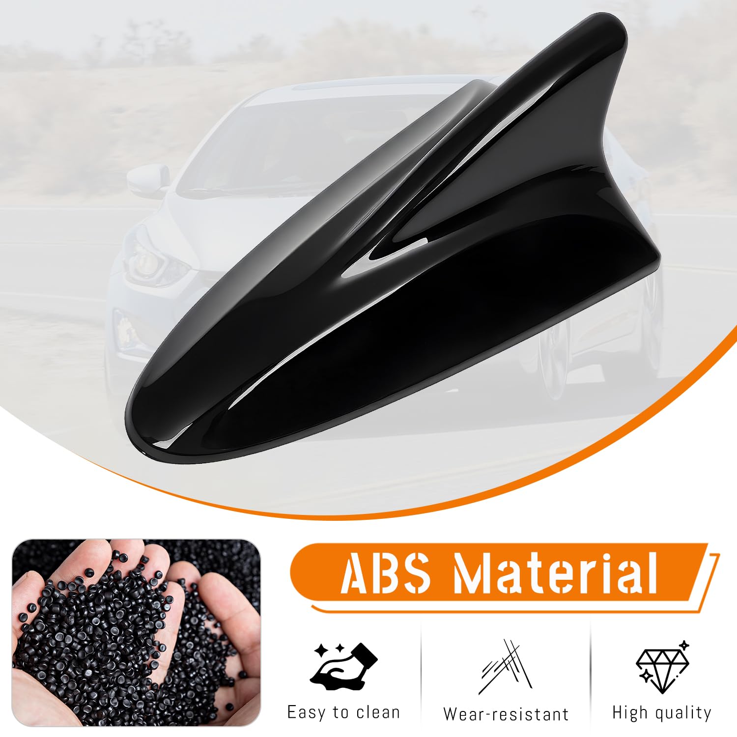 AMSPrac ABS-based antenna cover, waterproof and abrasion-resistant.