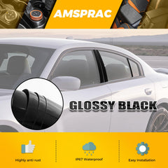 AMSPRAC glossy black pillar trim enhances finish and sporty appearance