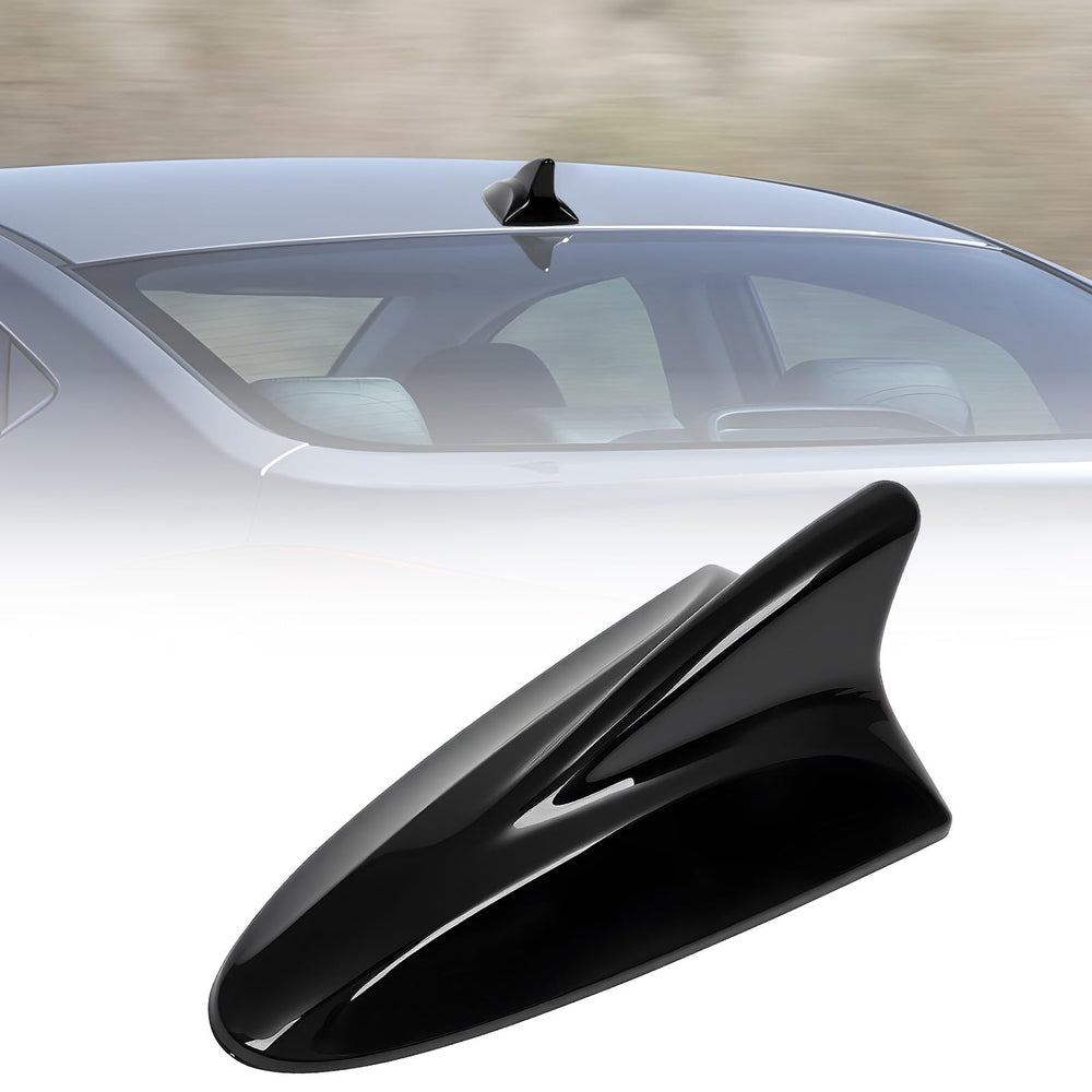 AMSPrac shark fin antenna cover on Elantra MD 2011-2016 with glossy black finish.