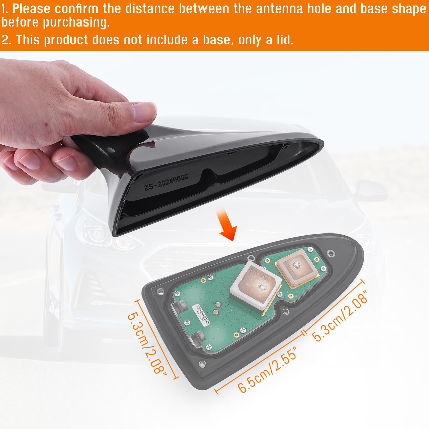 AMSPrac Shark Fin Antenna Cover Kia Optima fitment with aerodynamic lines.