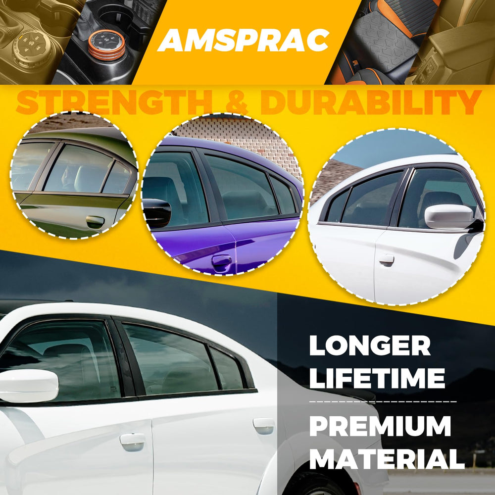 AMSPRAC window pillar trim with adhesive for quick no-drill installation