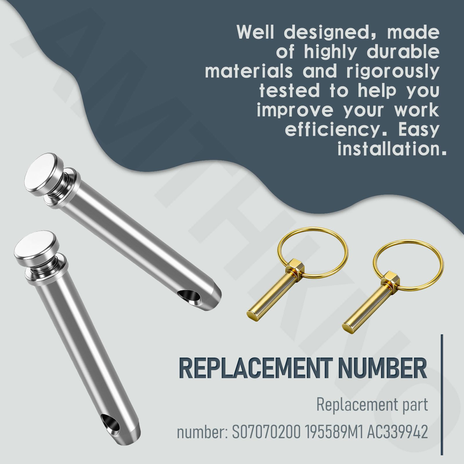AMTHKNO 8-piece kit supports secure top link connections in field tasks