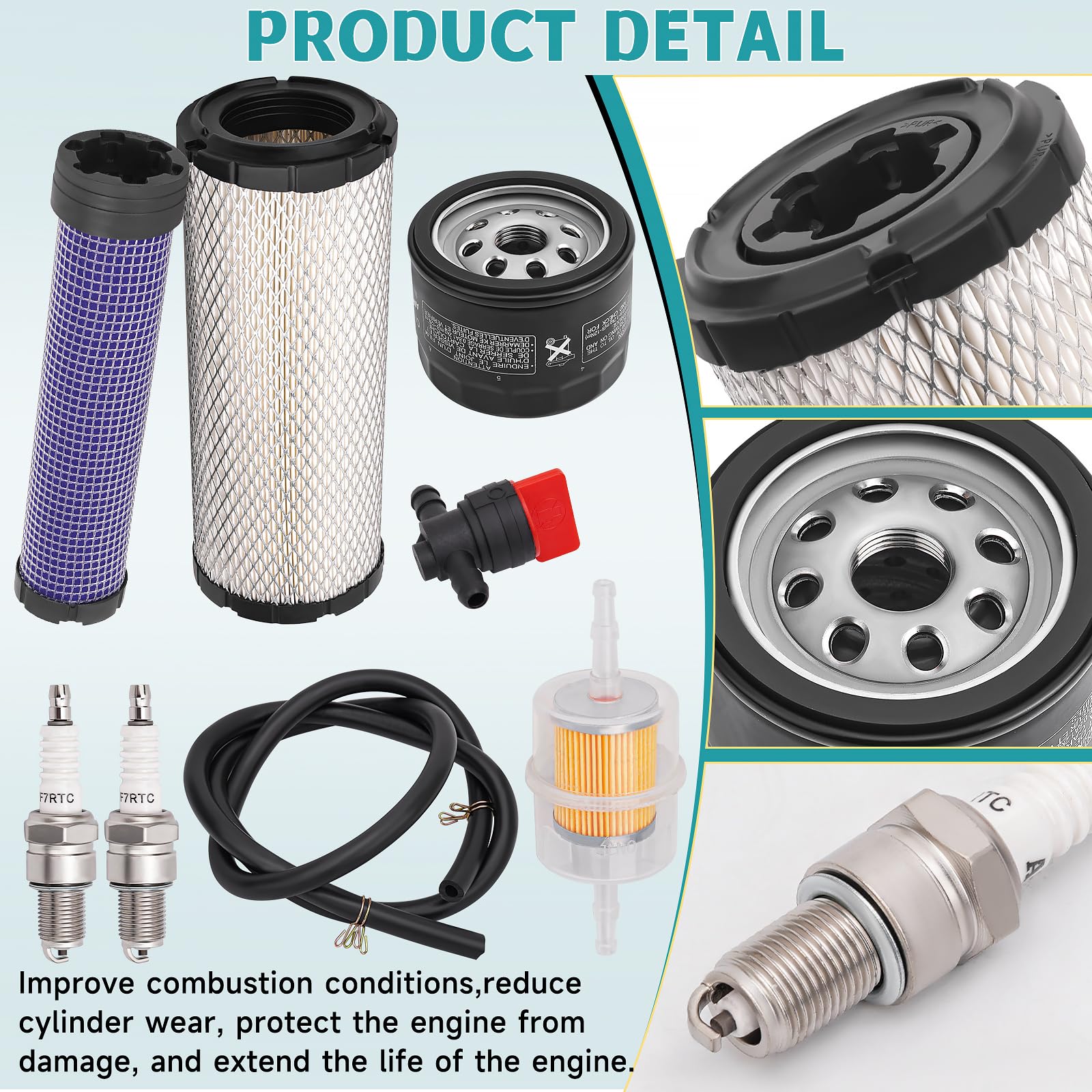 AMTOLXL inner air filter element for Kawasaki engines ensures clean air intake