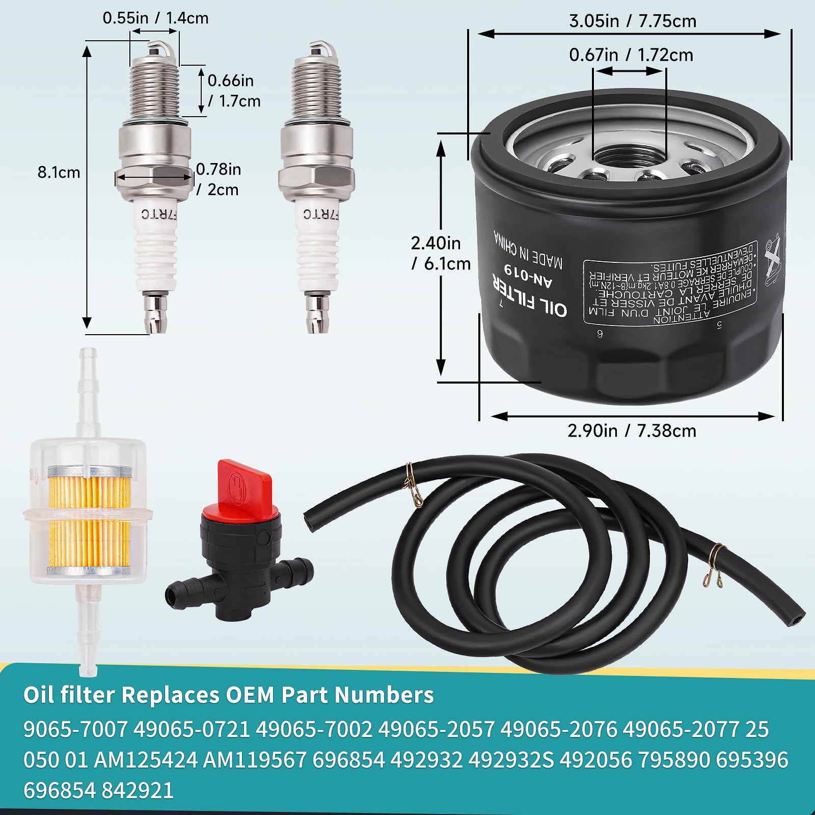 AMTOLXL spark plugs included for quick maintenance and reliable ignition