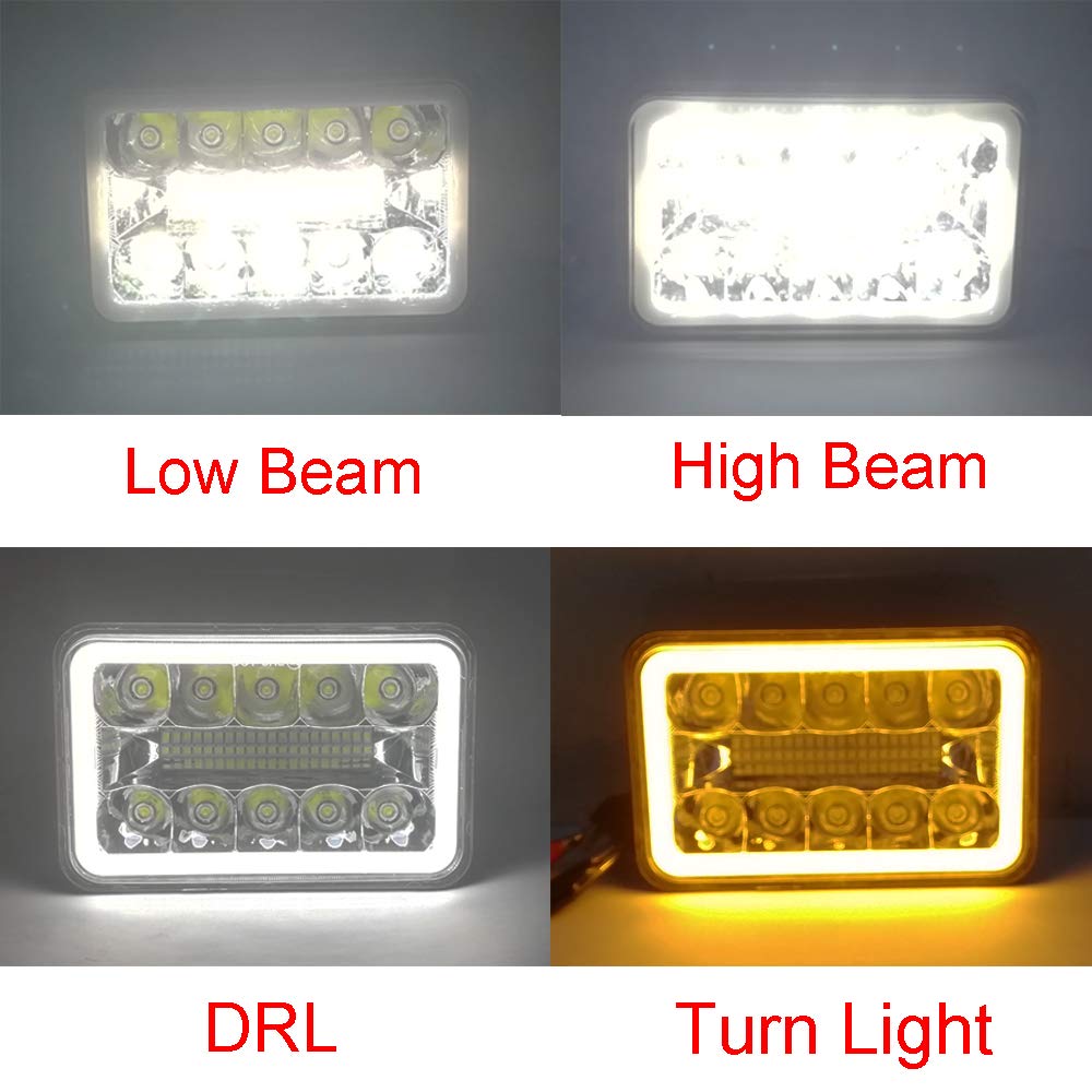 AMUNIESUN halo headlight lens closeup showing durable PC lens and clear pattern