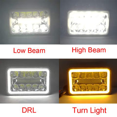 AMUNIESUN halo headlight lens closeup showing durable PC lens and clear pattern