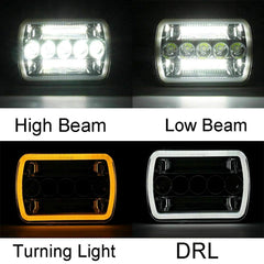 AMUNIESUN headlights showing high and low beam patterns for versatility