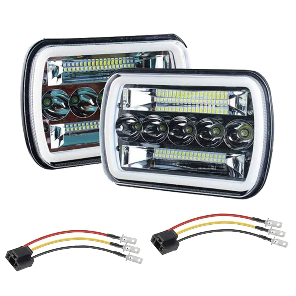 AMUNIESUN Super Bright 7x6 headlights front view for improved night visibility