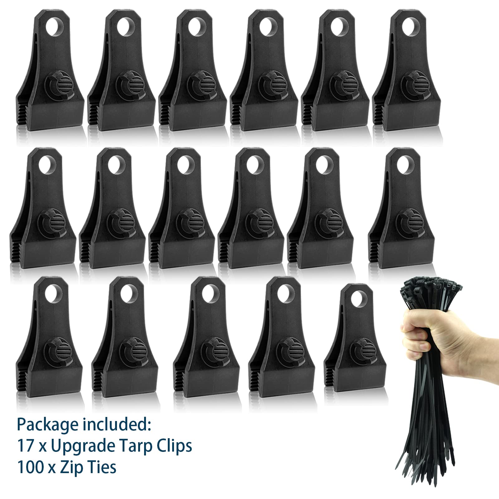 AMURS adjustable thumbscrews simplify installation on layered tarps.