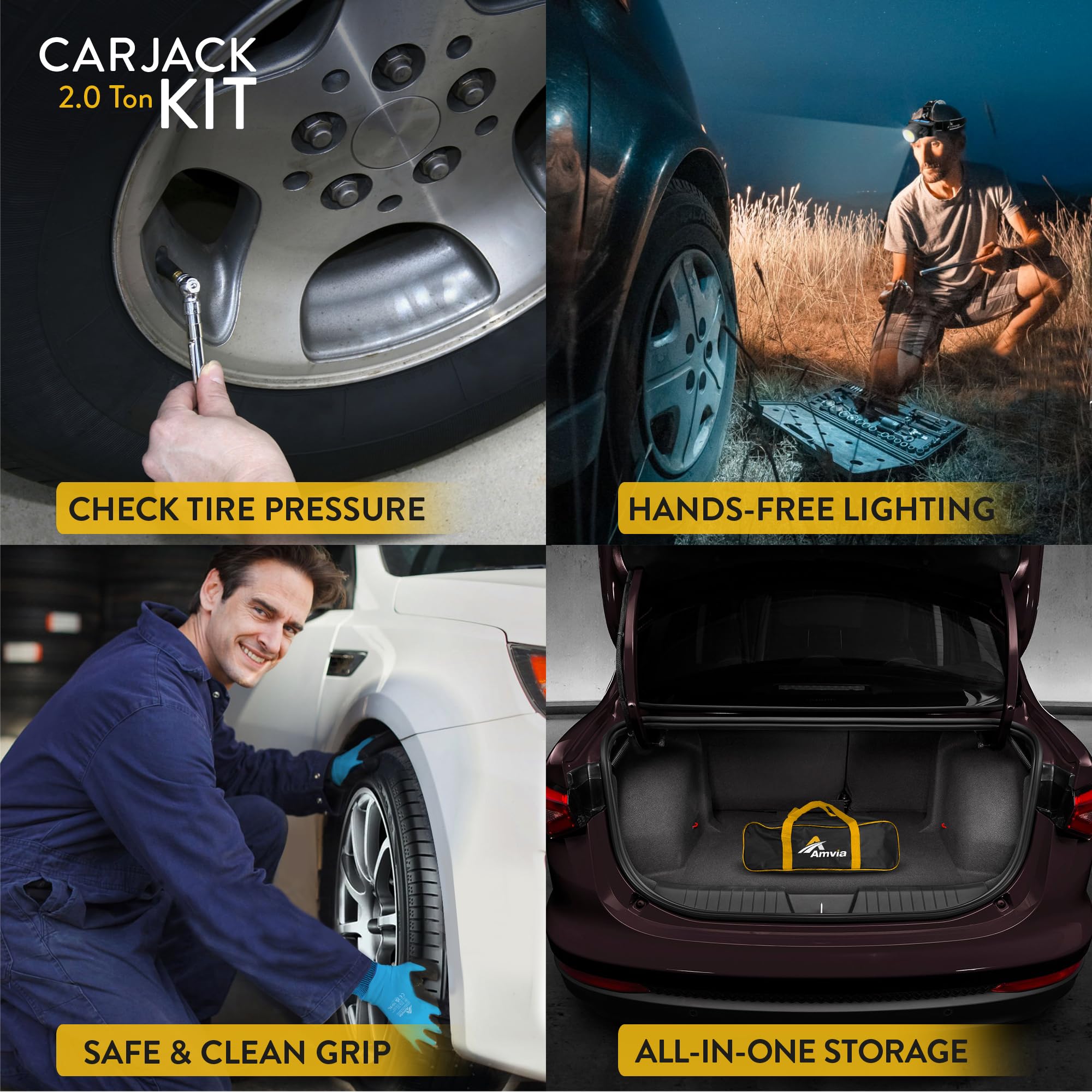 AMVIA tire pressure gauge for fast tire checks before lifting