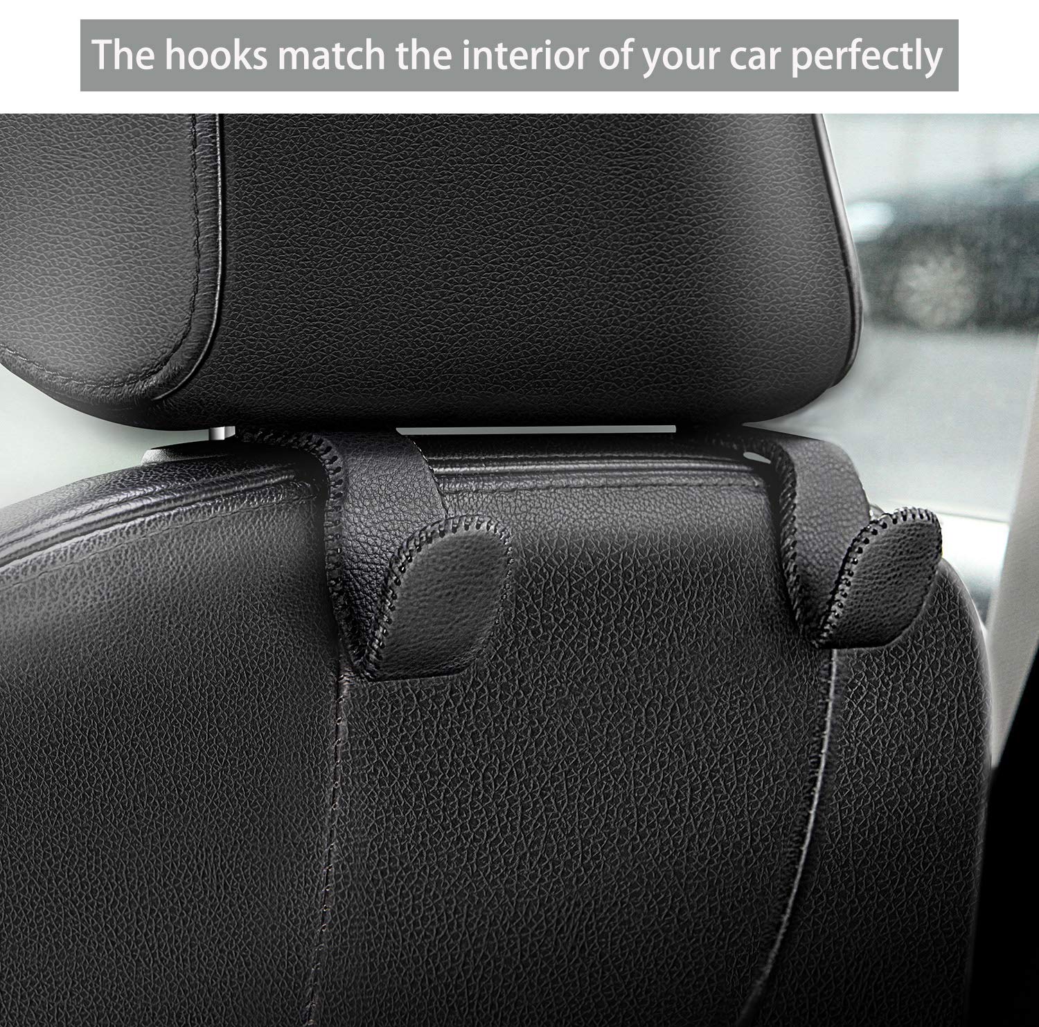 AMVOYOA headrest hook easy-install at bottom of headrest for quick use