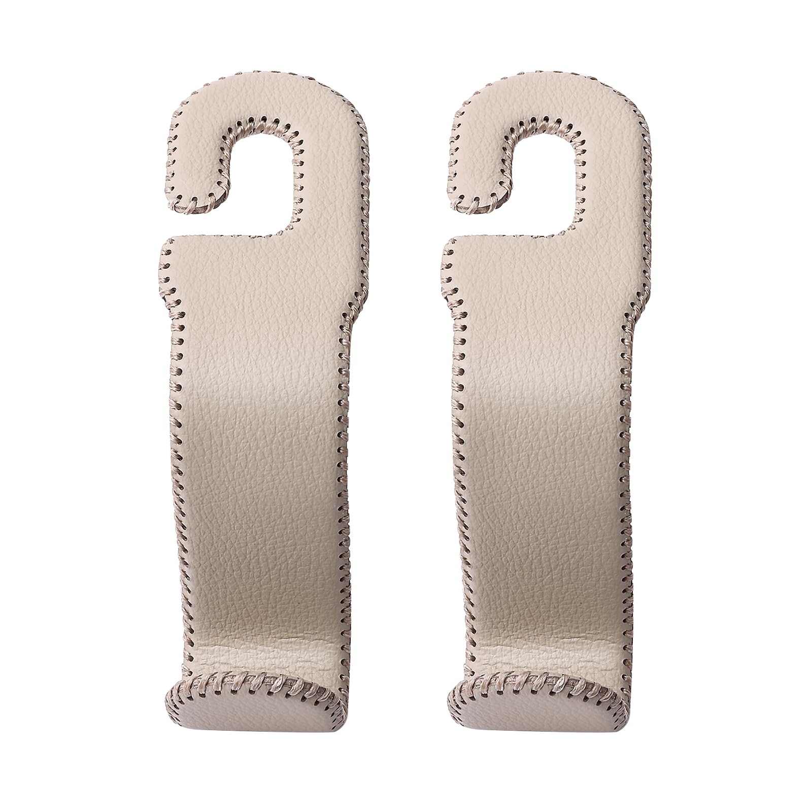 AMVOYOA leather car hook headrest beige: easy access and clutter-free seats.