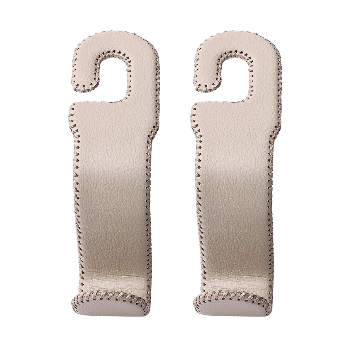AMVOYOA leather car hook headrest beige: easy access and clutter-free seats.