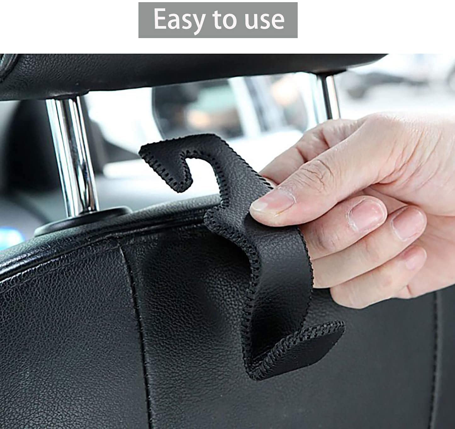 AMVOYOA simple mount headrest hook keeps items reachable.