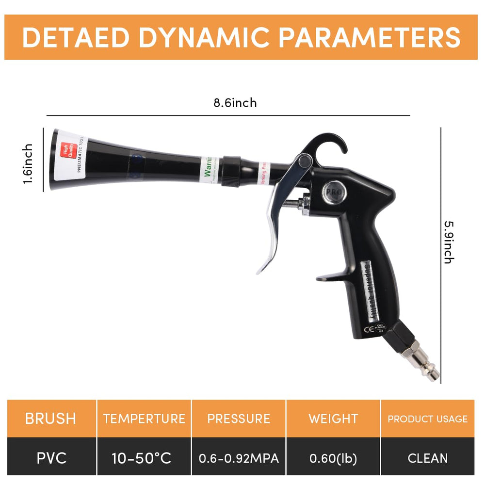 Ergonomic handle of the ANABIUP Tornado gun for comfortable extended use.