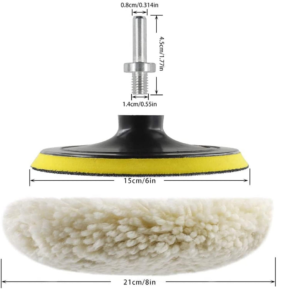 ANAHAF 6-inch polishing kit includes pads, drill adapter, suction cup.