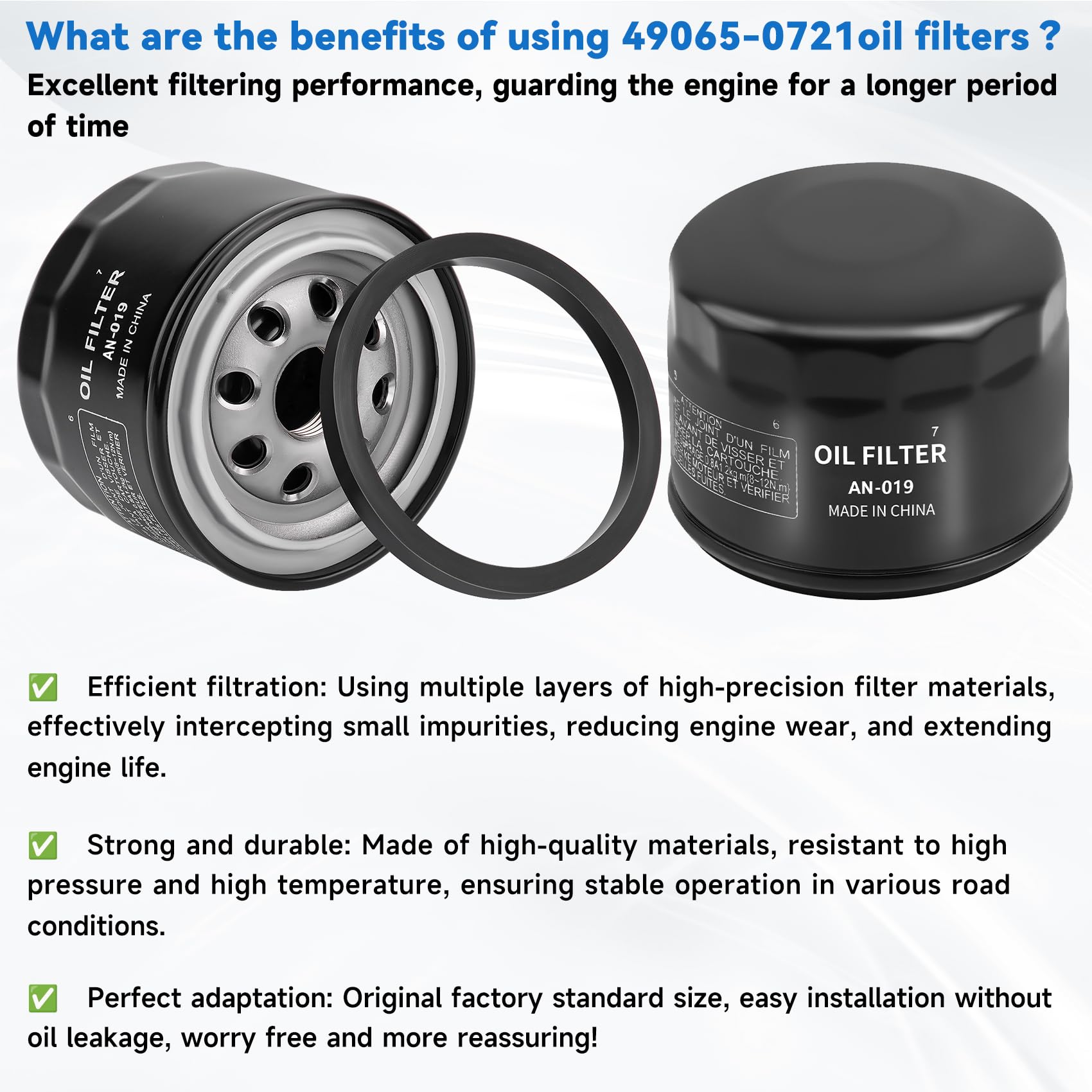 ANAHAF oil filter for Kawasaki FR651V; strong metal housing.