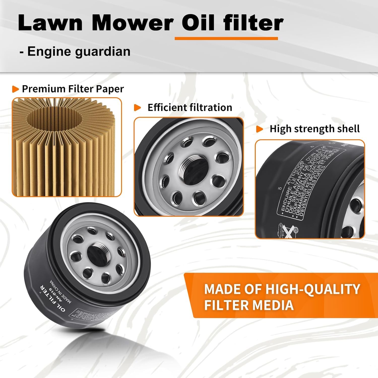 ANAHAF oil filter with synthetic rubber seal; prevents leaks.