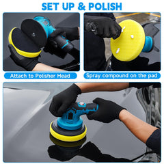 ANAHAF drill adapter enables versatile use with rotary polishers at home.
