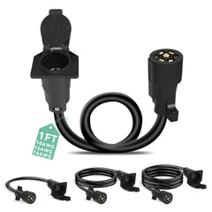Anayguto 7-pin trailer extension plug with durable ABS housing for all-weather trailer use.