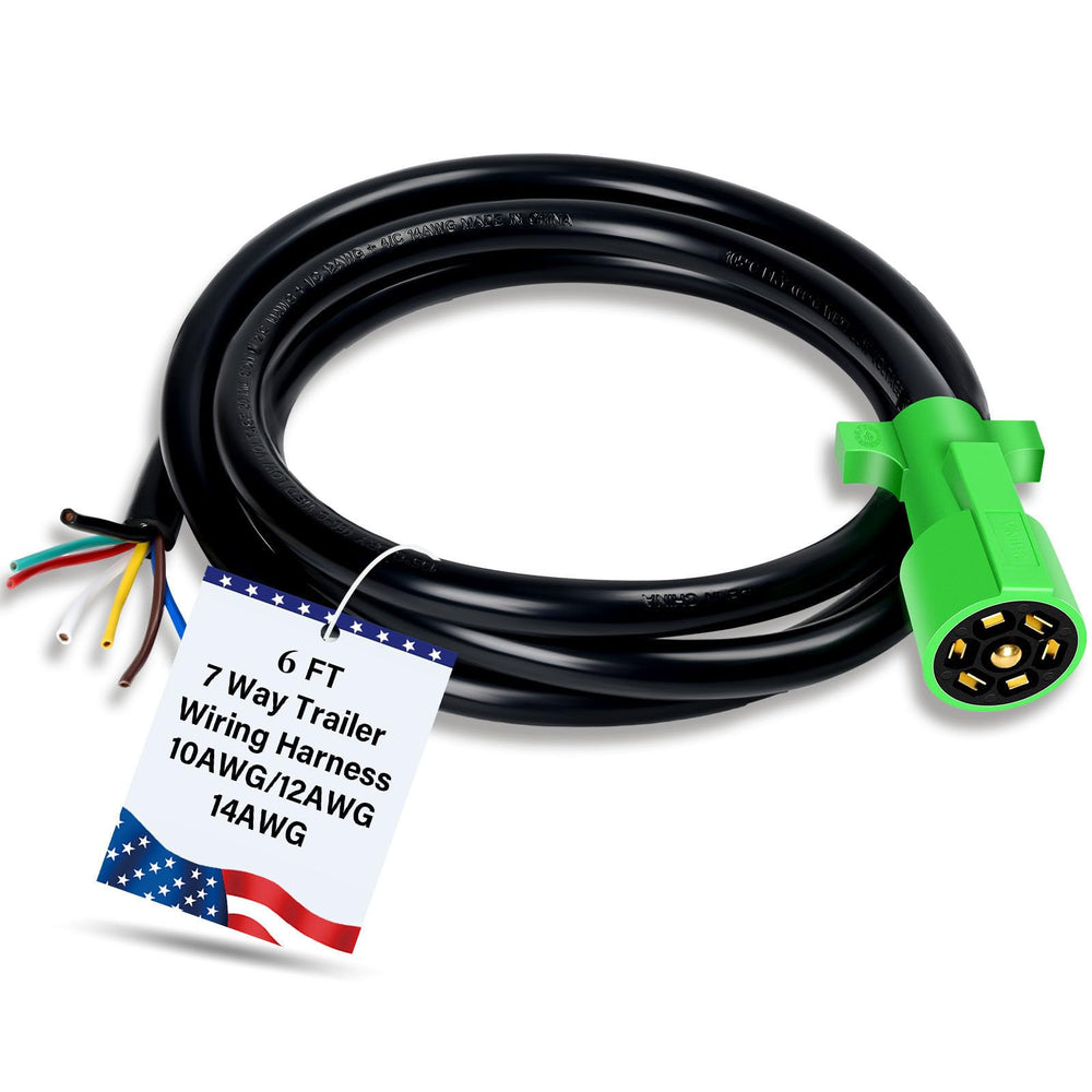 Anayguto 7-pin trailer plug with double-prong copper contacts for reliable connections.