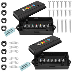Anayguto 7-way junction box color-coded studs for easy wiring.