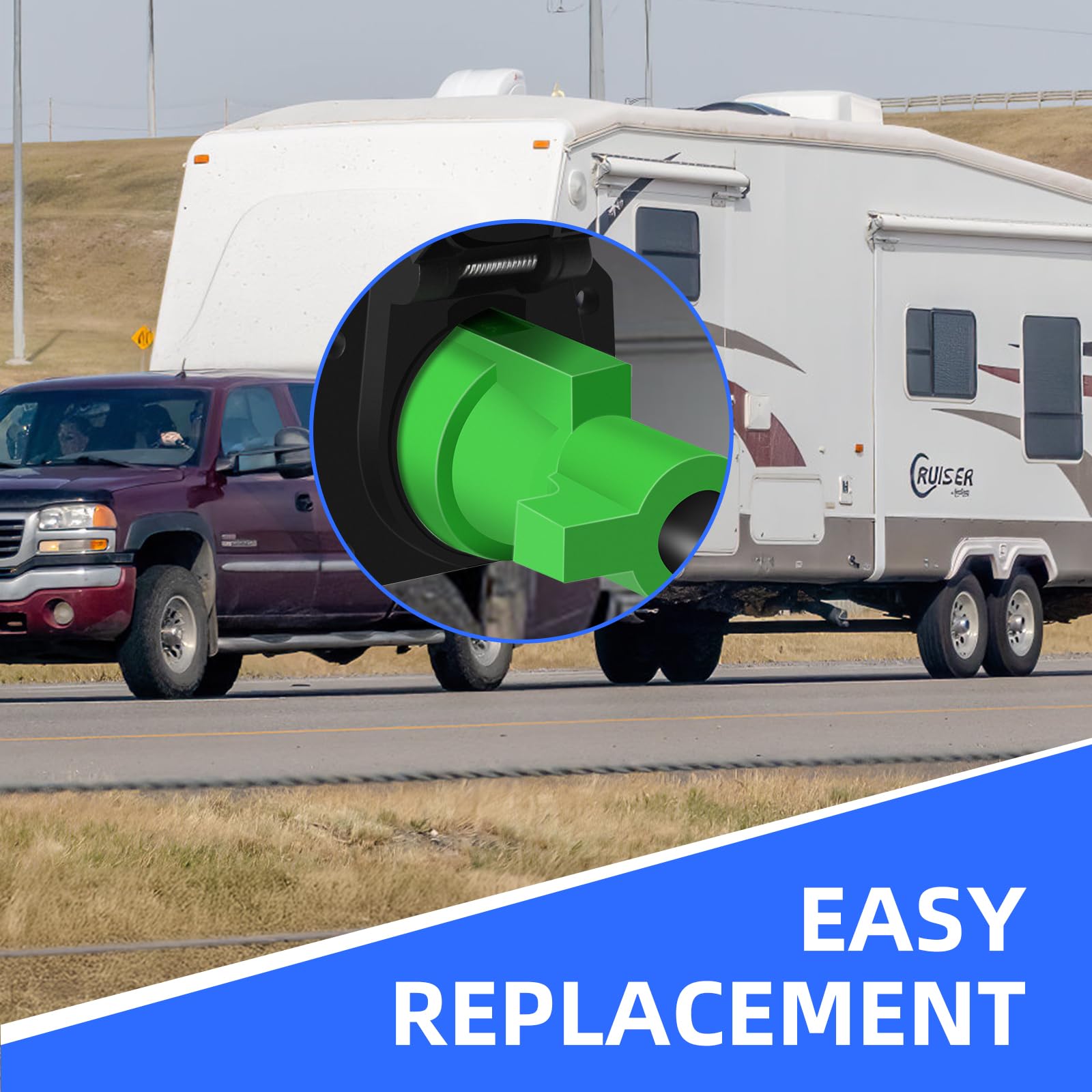 Anayguto heavy-duty trailer cable extension for rugged towing setups.
