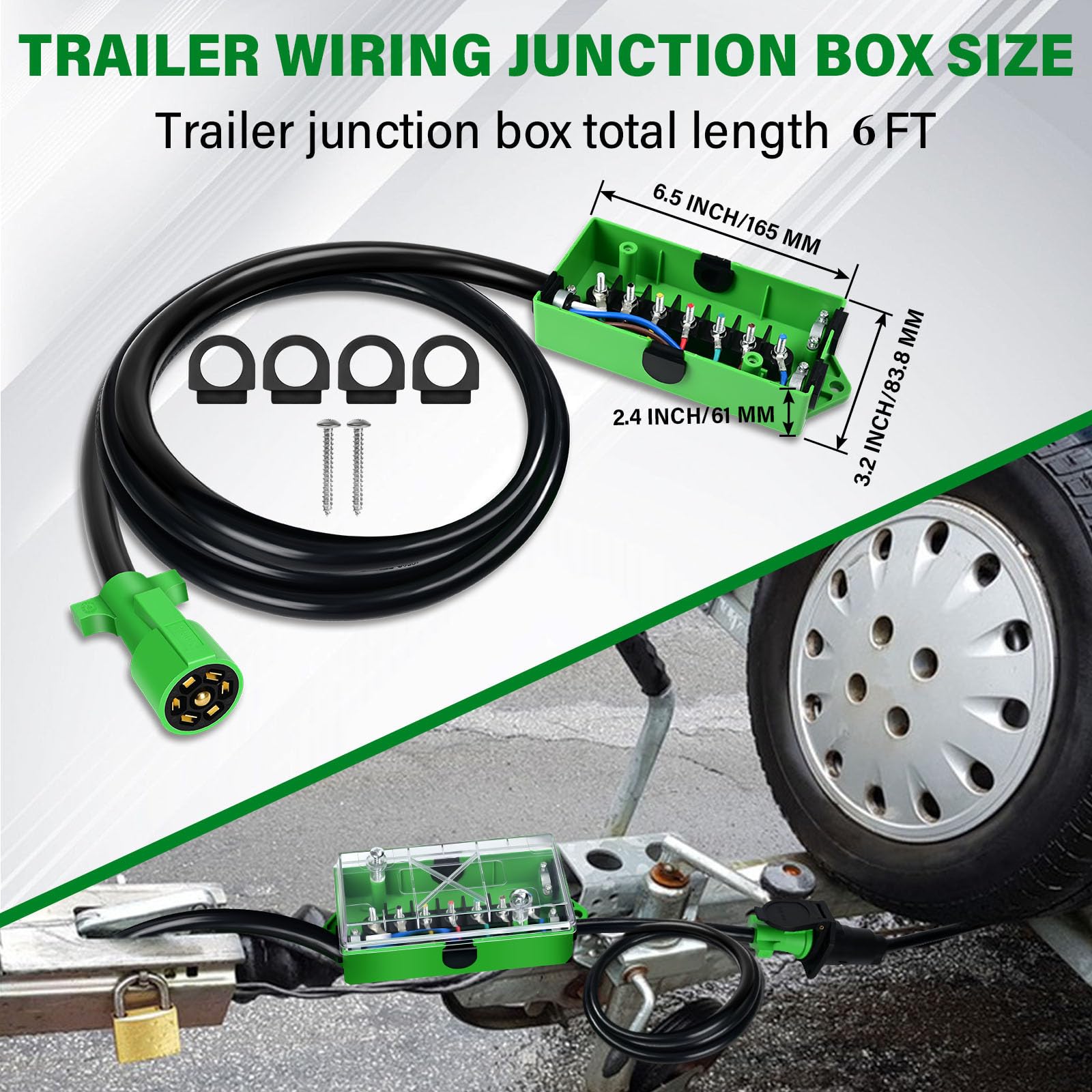 Anayguto waterproof 7-way junction box protecting wiring from the elements