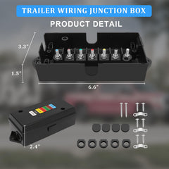 Anayguto weatherproof 7-way box protects connections in rain and dust.