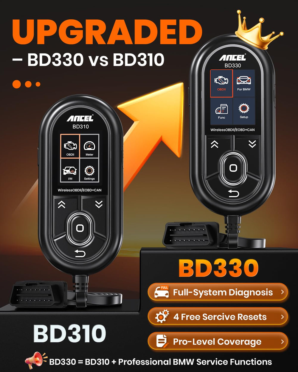 ANCEL BD330 Bluetooth connection enabling seamless wireless diagnostics across devices.