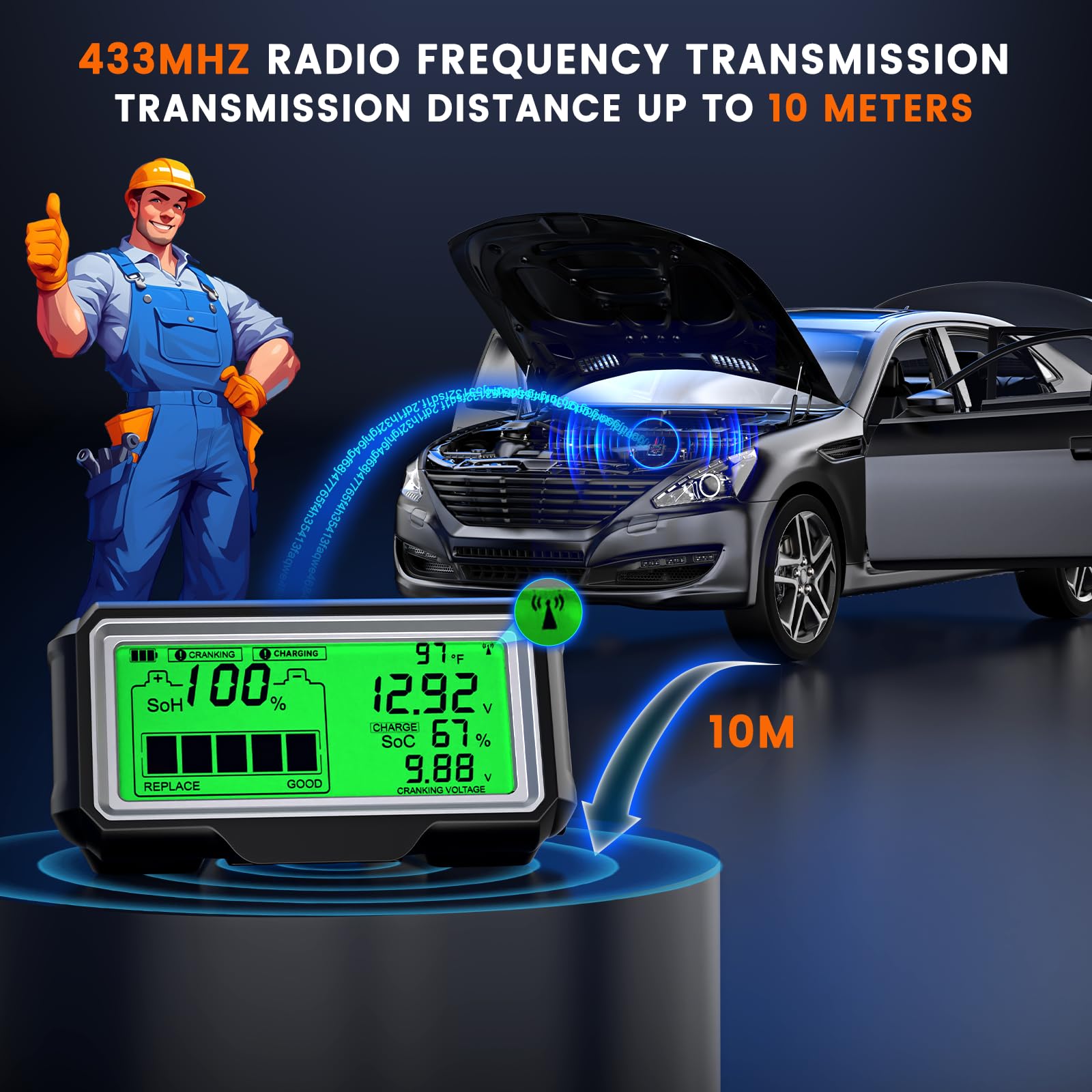 ANCEL BM200 PRO automatic start-stop activates with vibration for hands-free operation.