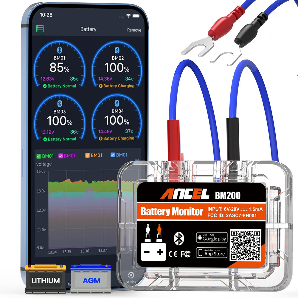 ANCEL BM200-US battery tester main unit with clear display for quick checks