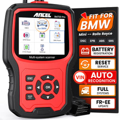 ANCEL BM700 PRO BMW scanner top view showing compact design for quick diagnostics.